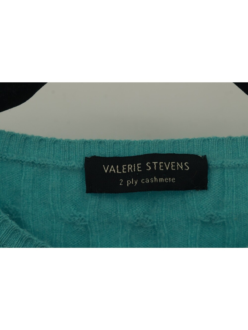 Valerie Stevens Womens 2 Ply Cashmere Sweater Cable Knit Long Sleeve Size? Green - Picture 3 of 3